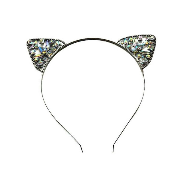 Girls Metal Rhinestone Cat Ear Headband Hair Band Costumes Party Cosplay Jewelry Girls Metal Rhinestone Cat Ear Headband Hair Band Costumes Party Cosplay Jewelry